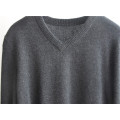 Men Long Sleeve V-Neck Pure Color Knit Pullover Sweater